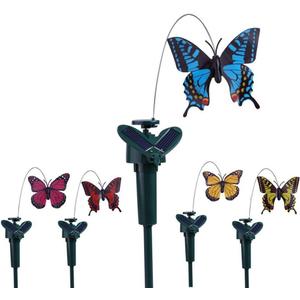 Vanki Solar Yard Stake Fluttering Insects Solar or Battery Powered 5 PCS Butterfly