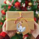 8Pcs Acrylic Chicken Ornaments Christmas Tree Pendant Decor Xmas Tree Hanging Decoration Acrylic 3D Chicken Signs Christmas Farm Theme Decor