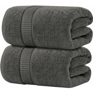 Oakias 2-Pack Bath Sheets  35 x 70 Inches, Grey  600 GSM Extra Large Bath Towels  100% Ring-Spun Cotton, Soft, Quick-Dry & Highly Absorbent  Ideal for Bathroom, Shower, Hotel, Gym & Spa