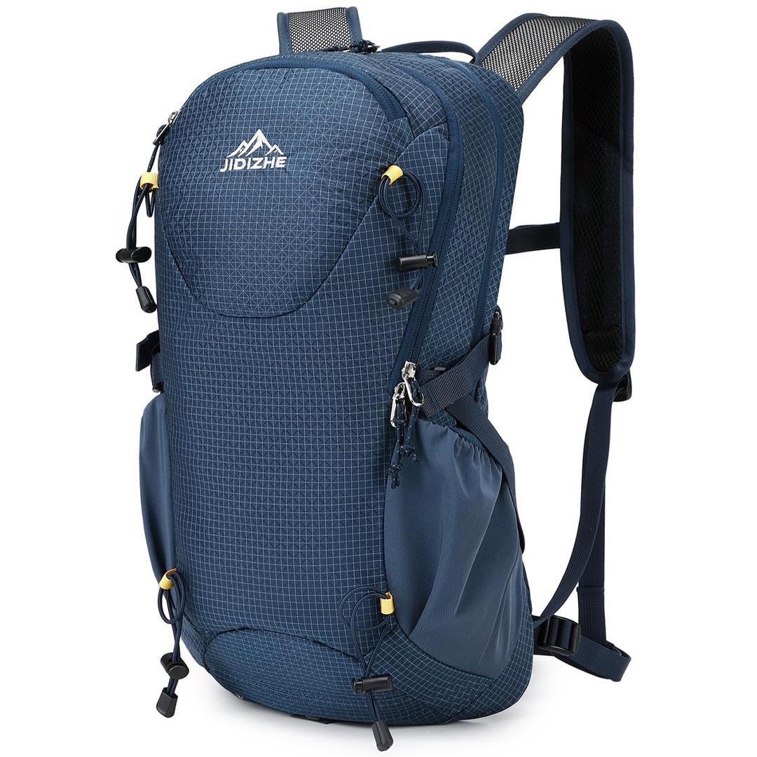 JIDIZHE Internal Frame Hiking Backpack for Women Men with Rain Cover (Blue, 18L)