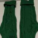 Cable Knit Christmas Hanging Stockings Solid Color,2 PCS (Green)