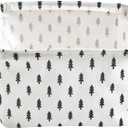 2 Pack Mini Foldable Canvas Storage Basket Fabric Organizer Bins with Handles for Home Office Nursery Kids Bathroom (Tree)