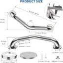 16 Inch Angled Shower Grab Bar, Munzong Anti Slip Satin Brushed Nickel Bathroom Grab Bar, Knurled Bathroom Balance Bar,Safety Hand Rail Support Handicap Elderly Injury Senior Assist Bath Handle