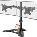 MOUNT PRO Dual Monitor Stand, Free-Standing Full Motion Monitor Desk Mount Fits 2 Screens up to 27 inches,17.6lbs with Height Adjustable, Swivel, Tilt, Rotation, VESA 75x75 100x100, Black