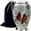 hlc Beautiful Cardinal Couple Bird Cremation Large Urn for Human Ashes - Handcrafted - Affordable Urn for Ashes (Adult (200 lbs), Urn), 10.5'' H x 6'' W x 6'' L (CFDS0012266)