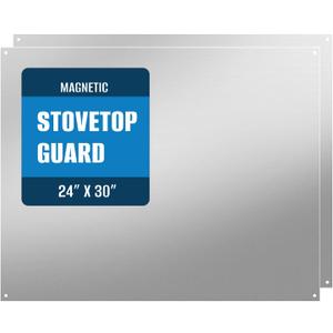 2-Pack 24" By 30" Stainless Steel Stove Backsplash, Reversible Ultra Flat Splatter Guard Range Hood Backsplash, Easy Clean Wall Shield Magnetic Metal Panel