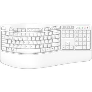 QUASIO Ergonomic Wireless Keyboard with Wrist Rest, Wave Keys, Comfortable Natural Typing, 2.4GHz Full Size Ergo Wireless Computer Keyboard for MultiOS, Windows, Mac OS Laptop/PC/Notebook (White)