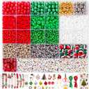 Goldwise Christmas Friendship Bracelet Kit, Xmas Beads and Letter Beads (A-Z) for Jewelry Making, Varieties of Charms for Bracelets DIY Christmas Crafts for Gifts