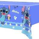 New Stitch Party Supplies,Birthday Decorations Set Include Banner, Balloons, Stickers, Hanging Swirls, Cake Cupcake Toppers, Tablecloth for Boys Girls Stitch Theme Party (Style 2)