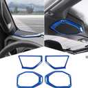 RT-TCZ A Pillar Speaker Trim Cover & Roof Speaker Audio Trim Cover Ring Kit Decoration Interior Accessories for Jeep Wrangler JL JLU & Gladiator JT 2018-2022,Blue
