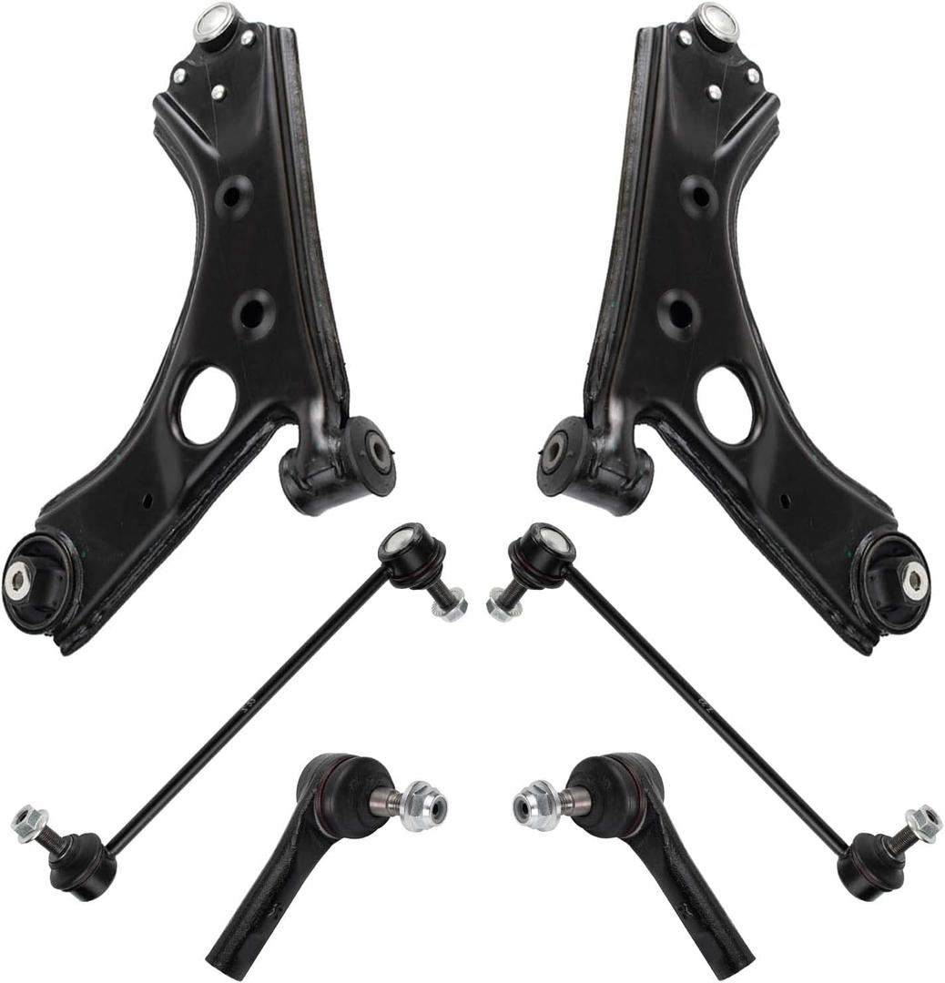 TRQ Front Steering & Suspension Kit Control Arm with Ball Joint Sway Bar Stabilizer Link Tie Rod Compatible with 2015-2022 Ram ProMaster City