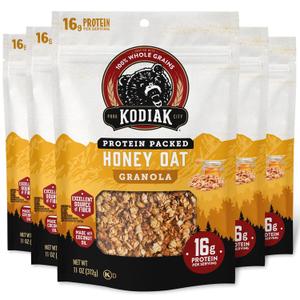 Kodiak Cakes Granola, Honey Oat, High Protein, 100% Whole Grains (Pack of 5 pouches) (EXP 11/03/26)