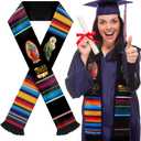Berlune Mexico Graduation Stole Class of 2025 Grad Sash Unisex Honor Stole for Graduation Ceremony Party Gift, 72'' Long(Guadalupe, St. Jude)