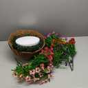 Artificial Fake Hanging Plants Flowers with Basket Outdoor Decor Faux Silk Dasiy Flower Arrangements in Pot Planter for Porch Home Indoor Patio Garden Yard Decoration