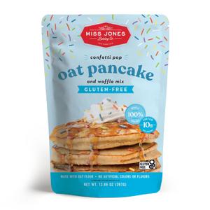 3 x Miss Jones Baking Confetti Pop Oat Pancake and Waffle Mix - Made with Oat Flour, Gluten Free, 10g of Protein, 100% Whole Grains (Pack of 1)