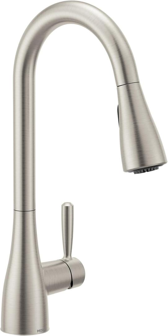 Moen Shoreway Single Handle Pull-Down Kitchen Faucet with Power Clean and Reflex, Spot Resist Stainless, 87236SRS