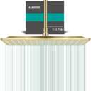 Square Rain Shower Head, High Flow Stainless Steel,Work with any decorative styleAll Metal Rainfall Shower Head (Brushed Gold, 16)