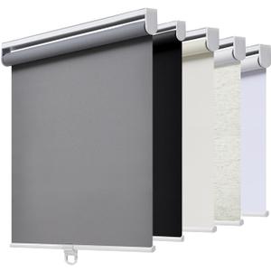 AOSKY Blackout Cordless Roller Shades for Windows, 24.5" W x 72" H, Grey