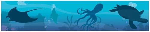 Eureka Seas The Day Blue Marine Animals Decorative Classroom and Bulletin Board Trim for Teachers, 2.25" Wide, 12 Strips for 37 Total Feet