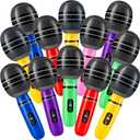 Inflatable Microphones for Parties - (Pack of 12) 10-inch Neon Colors Blow Up Microphone for Kids & Adults, Party Favors, Giveaways, DJ-Props, Photo-Booth, Birthdays, Dance, Sing, Concert Decorations