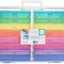 We R Craft & Photo Translucent Plastic Storage-15"X12"X5", W/16 Mini Cases
