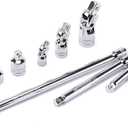 MIXPOWER 10 Pieces Drive Tool Accessory Set, Includes Socket Adapters, Extension Bars and Universal Joints, Premium Chrome Vanadium Steel Construction - 1/4-inch, 3/8-inch and 1/2-inch Drive Sizes