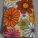 Retro 70s Groovy Flowers Dish Drying Mats 18x24 Inch,Daisy Boho Dish Pad Drying Rack Mat for Kitchen Counter Ultra Absorbent Microfiber Dishware Coffee Maker Bar Countertop Decor