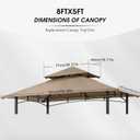 MASTERCANOPY Grill Gazebo Replacement Canopy Top for Model L-GG001PST-F (Beige)