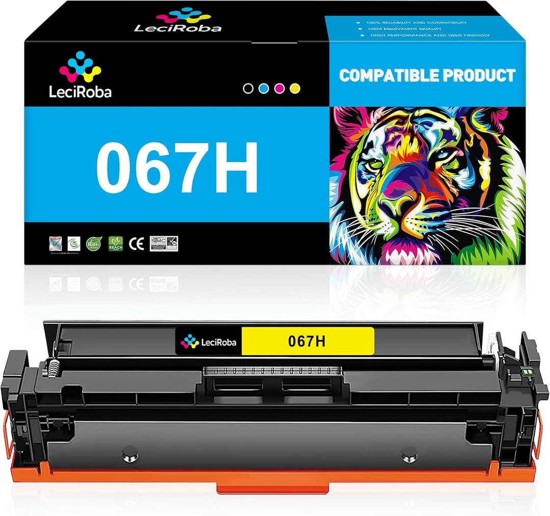 LeciRoba 067H High Capacity Yellow Toner Cartridge Replacement for Canon 067H 067 Yellow Toner for Canon imageCLASS LBP633Cdw LBP632Cdw MF653Cdw MF654Cdw MF656Cdw Laser Printer (1-Pack)