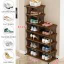 AFOORD Vertical Shoe Rack-Tall Narrow Shoe Rack Organizer for Small Spaces,12Tier Bamboo Shoen Shelf for Entryway,Closet,Corner,Doorway,Skinny Shoe Shelf Space Saving Shoe storage,Free Stackable DIY