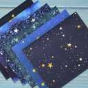 Space Fabric 6 Pieces 19.7x15.7inch/50x40cm - Galaxy Night Sky Star Pattern Fat Quarters Fabric Bundle, Starry Night Outer Space Precut Patchwork for Quilting, Sewing Project, Patchwork, DIY Crafts