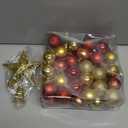 Christmas Balls 50PCS 1.57Inch Christmas Tree Hanging Ornament Xmas Ball Decoration,Red and Gold Christmas Ornaments Balls for Xmas Tree Wreath Garland