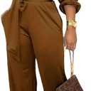 Jumpsuits for Women Formal Sexy Elegant Long Straight Pants Busineess Party Jumpsuit with Belt Pockets, L