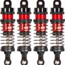 72mm Shocks Oil Shock Absorber RC Shock Absorber Damper Set for 1/12 1/14 1/16 Scale RC Cars WLtoys 144001, 124019, 124018, MJX, SCY and HBX - 4Pcs 72mm Shocks (Black Red)