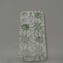 NITITOP Compatible with iPhone 16 Pro Case Silicone Flower Cute Floral Sunflowers Pattern for Women Girl Trendy Slim Fit TPU Silicone Shockproof Full Camera Protection Cover - Green2