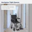 Drive Medical TR39E-SV Lightweight Folding Transport Wheelchair with Swing-Away Footrest, Silver, 8"D x 21.5"W x 39"H