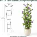 46.6" Tall Plant Trellis for Climbing Plants Indoor Outdoor, Durable Metal Trellis for Potted Plants, Adjustable Climbing Plant Support for Vines, Clematis, Morning Glories, Ivy, Black, 2 Pack