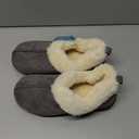 HomeTop Women's Closed-back Slippers Faux Wool Warm Non-slip Outdoor Indoor House Shoes with Fuzzy Collar, US 9-10