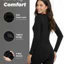 WEERTI Thermal Underwear for Women Long Johns with Fleece Lined Base Layer Women Cold Weather Top Bottom, size M