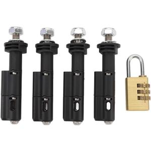 Mounting Pins for Recovery Boards, 4 Pcs Traction Board Mount Pin Set with Password Lock for MaxTrax MKII LITE and Mini Recovery Boards, Easy Installation, 360 Degree Rotatable