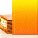 Fuxury Bubble Mailers 6x10 Inch 100 Pack Padded Envelopes Usable Size 6x9" Thick Mailing Envelopes Bubble Opaque Padded Mailers Shipping Bags for Mailing Jewelry Makeup Small Business #0 YellowOrange