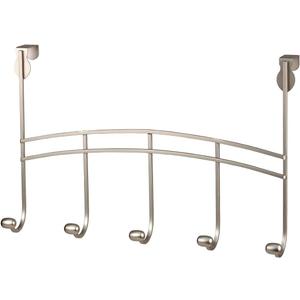 Spectrum Diversified Duchess 5-Hook Rack Over-The-Door, Satin Nickel