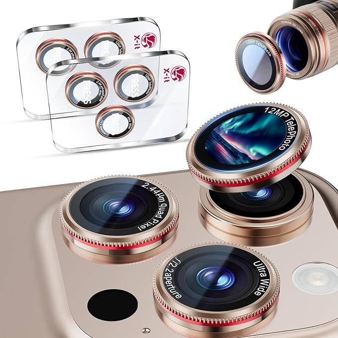 X-it 2-Pack Camera Lens Protector for iPhone 17 Pro Max/17 Pro, [Shatterproof & Impact Resistant] 9H High-Alumina Tempered Glass, Anti-Scratch, Dustproof, Strong Adsorption, Case Friendly, Ultra HD Clear