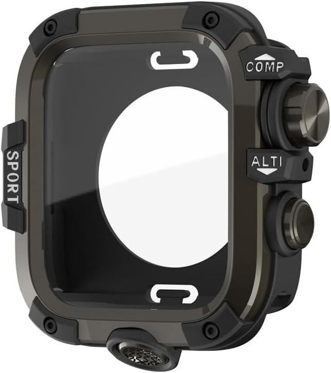 Rugged Waterproof Case Compatible With Apple Watch Series 11 10 9 8 7, Hard Bumper+Tempedred Glass Screen Protector+Back Cover for iWatch (Black, 46mm)
