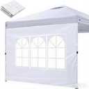 Canopy Tent Sidewalls for 10x10 Pop Up Canopy Waterproof, 2Piece Sidewalls with Windows, White(2PCS SunWalls Only, Canopy Tent NOT Included)