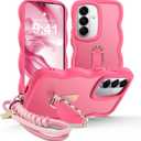 XYZ for Samsung Galaxy S26 Case with Stand & Strap, Wavy Phone Case