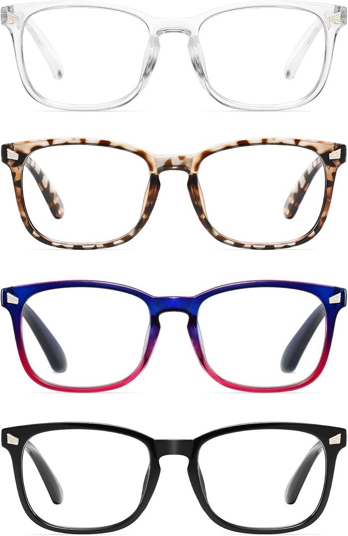 CCVOO Reading Glasses for Women/Men, Eyeglasses, Blue Light Readers for Women/Men, Computer Eye Glasses, Cheaters (D4 Pack Mix1), +2.25 