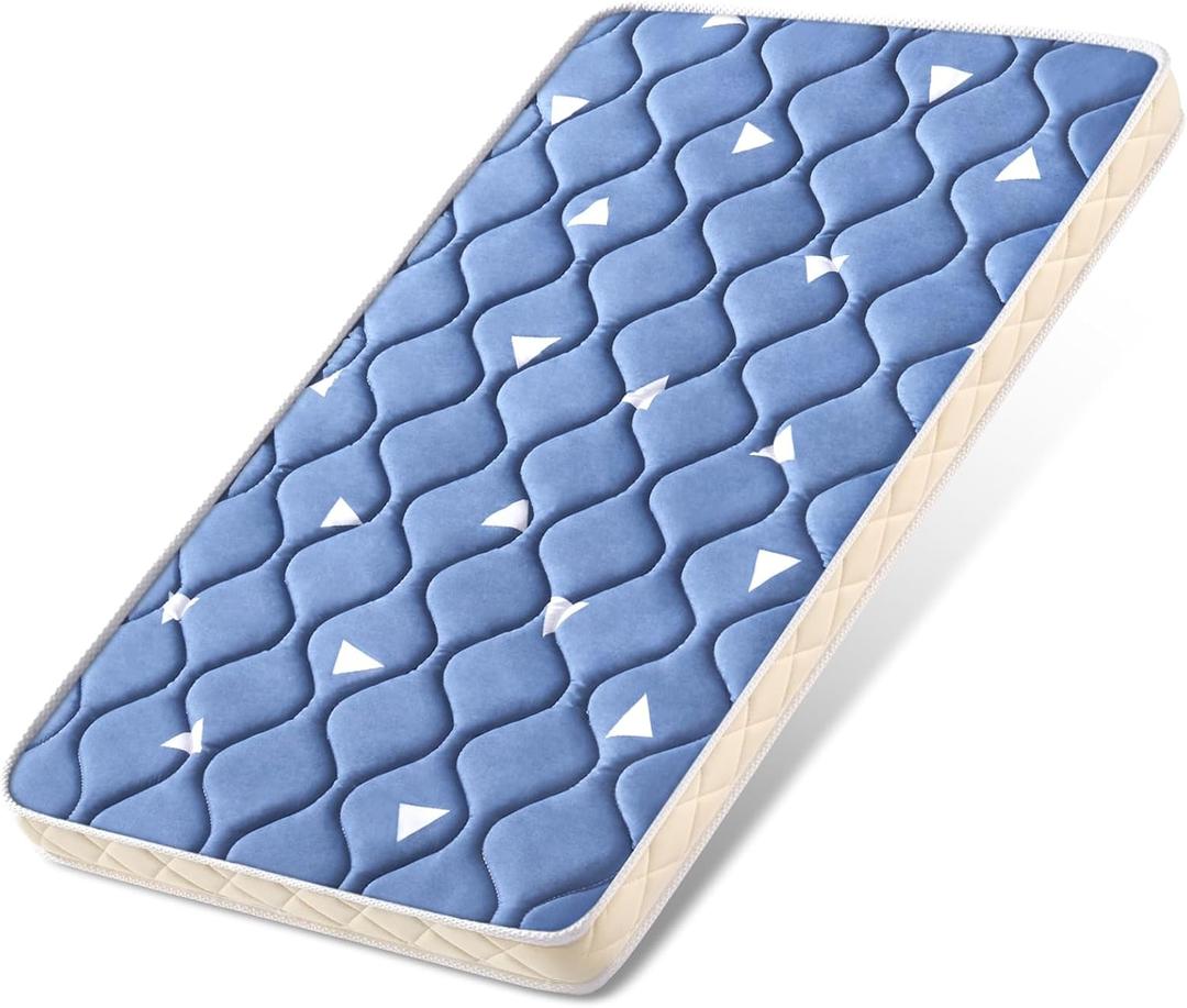 Baby Bassinet Mattress 47x 23.6 inches- Firm Support and Comfort Premium Foam,Noiseless and Odorless,Hypoallergenic Small Crib Mattress, Fits Moses Basket, Dual Sided with Soft Breathable Fabric (rectangle-47X23.6X1.5, Cradle -Blue)