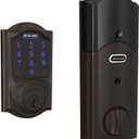 SCHLAGE BE469ZP CAM 716 SCHLAGE Connect Smart Deadbolt With Alarm Inbuilt Camelot Trim In Aged Bronze.