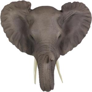 Ebros Safari African Bush Elephant With Trunk Up Wall Bust Sculpture 9"Tall Majestic Noble Elephants Hanging Wall Decor Figurine For Wild Animal Lovers Ebros Safari African Bush Elephant With Trunk Up Wall Bust Sculpture 9"Tall Majestic Noble Elephants Hanging Wall Decor Figurine For Wild Animal Lovers